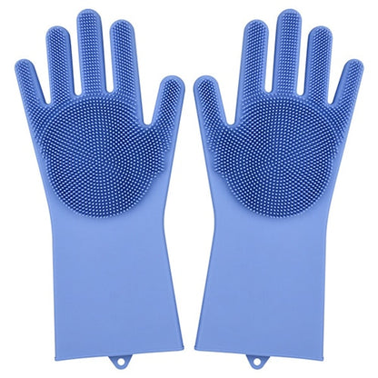 Multi Function  Washing Gloves With Brush Scrubber 2 Pairs