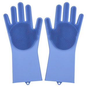 Multi Function  Washing Gloves With Brush Scrubber 2 Pairs