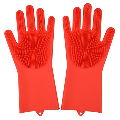 Multi Function  Washing Gloves With Brush Scrubber 2 Pairs