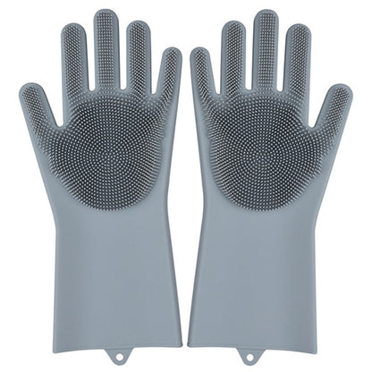 Multi Function  Washing Gloves With Brush Scrubber 2 Pairs