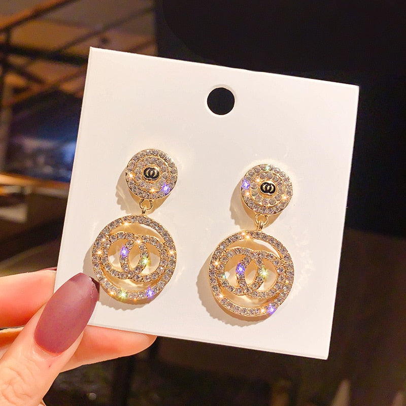Crystal Diamante Dangle Drop Earrings