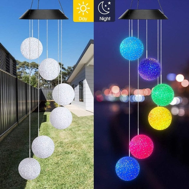 LED Colour Changing Crystal Hummingbird Solar Powered Wind Chime