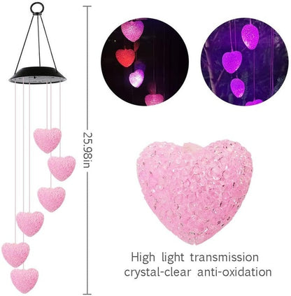 LED Colour Changing Crystal Hummingbird Solar Powered Wind Chime