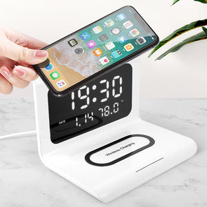 Multi-function Qi Wireless Charger Pad Cal/Clock/Temp