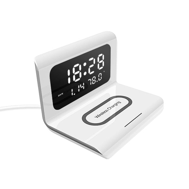 Multi-function Qi Wireless Charger Pad Cal/Clock/Temp