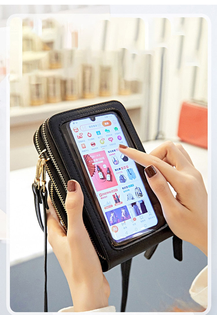 Transparent Touch Screen Phone Crossbody Bag