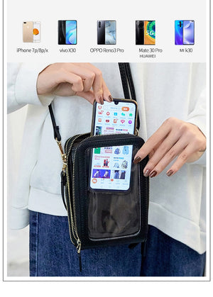 Transparent Touch Screen Phone Crossbody Bag