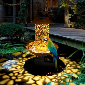 2 in 1 Solar Powered Decorative Bird Feeder Lantern