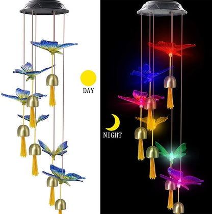 LED Colour Changing Crystal Hummingbird Solar Powered Wind Chime