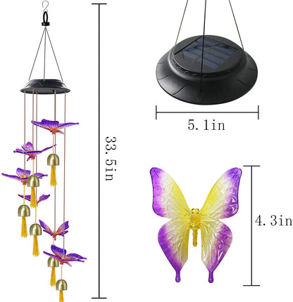 LED Colour Changing Crystal Hummingbird Solar Powered Wind Chime