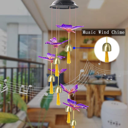 LED Colour Changing Crystal Hummingbird Solar Powered Wind Chime