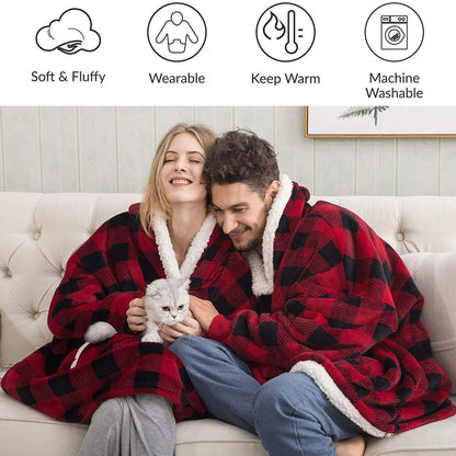 Super Soft Oversize Fleece Winter Blanket Hoodie