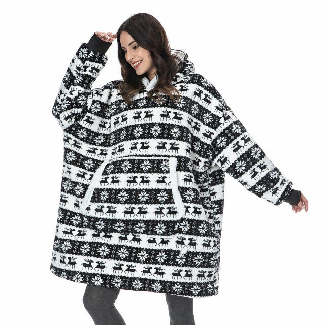 Super Soft Oversize Fleece Winter Blanket Hoodie