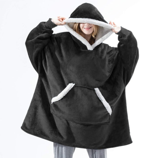 Super Soft Oversize Fleece Winter Blanket Hoodie