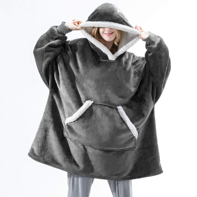 Super Soft Oversize Fleece Winter Blanket Hoodie