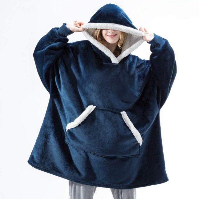 Super Soft Oversize Fleece Winter Blanket Hoodie