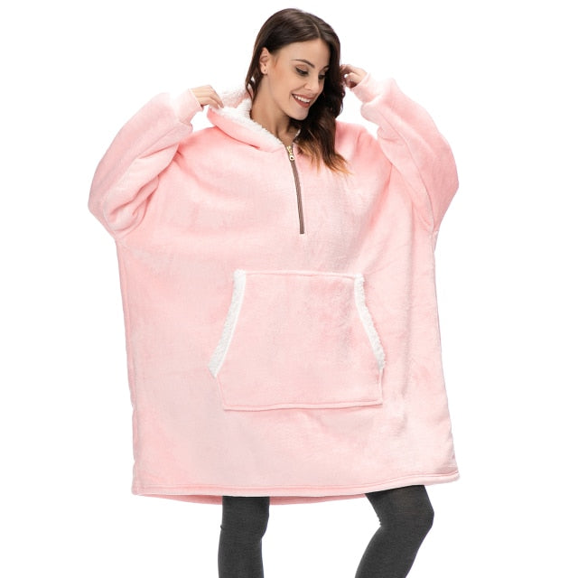 Super Soft Oversize Fleece Winter Blanket Hoodie