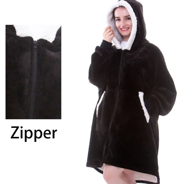 Super Soft Oversize Fleece Winter Blanket Hoodie