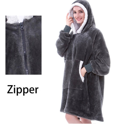 Super Soft Oversize Fleece Winter Blanket Hoodie