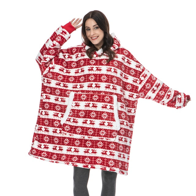 Super Soft Oversize Fleece Winter Blanket Hoodie