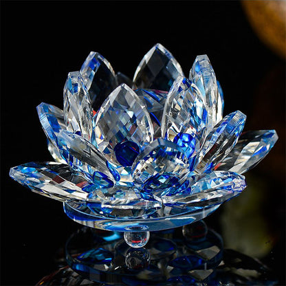 80 mm Quartz Crystal Lotus Flower Glass Paperweight