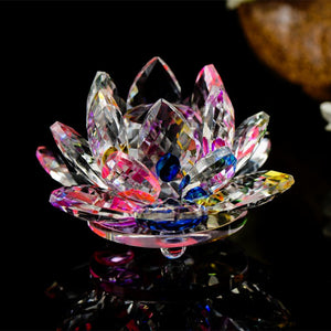 80 mm Quartz Crystal Lotus Flower Glass Paperweight