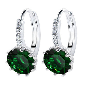 Luxury Stud Earrings Round With Cubic Zircon Charm Flower