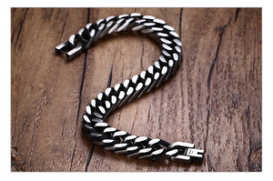 Mens Link Chain Silver Bracelet