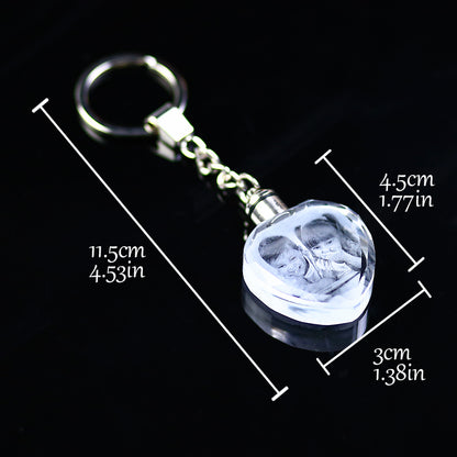 Crystal LED Key Chain With Laser Engraved Personalized Picture