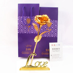 24k Gold Foil Plated Single Rose