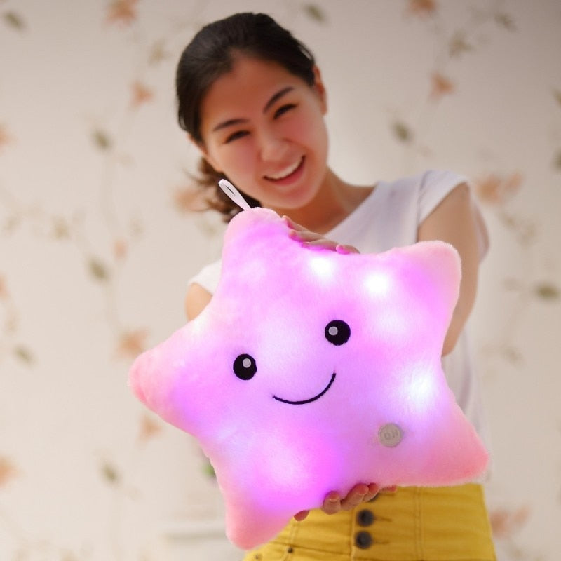 Led Luminous Soft Plush Star Shape Pillows
