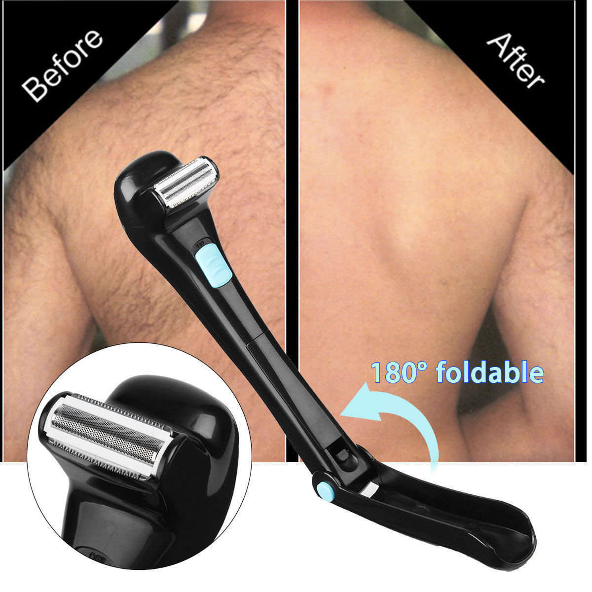 Electric Back Hair Shaver With Long Handle