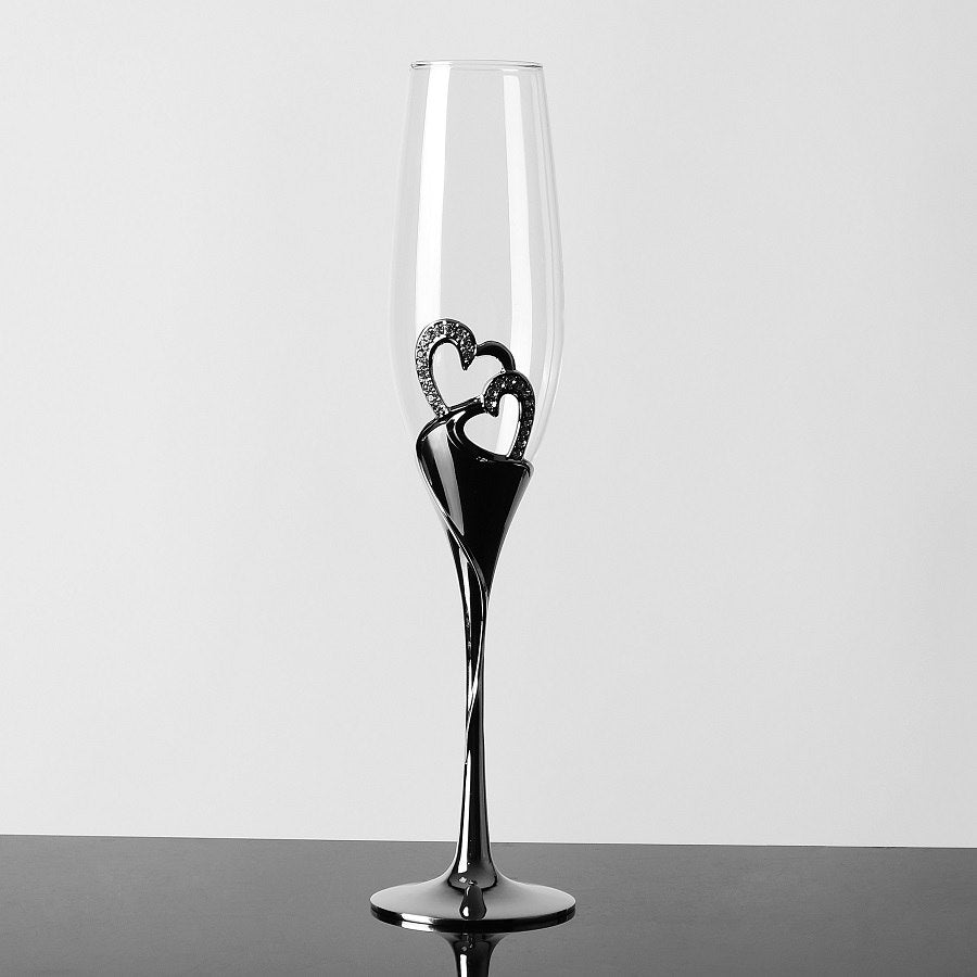 Crystal Wedding Champagne Glasses Set of 2